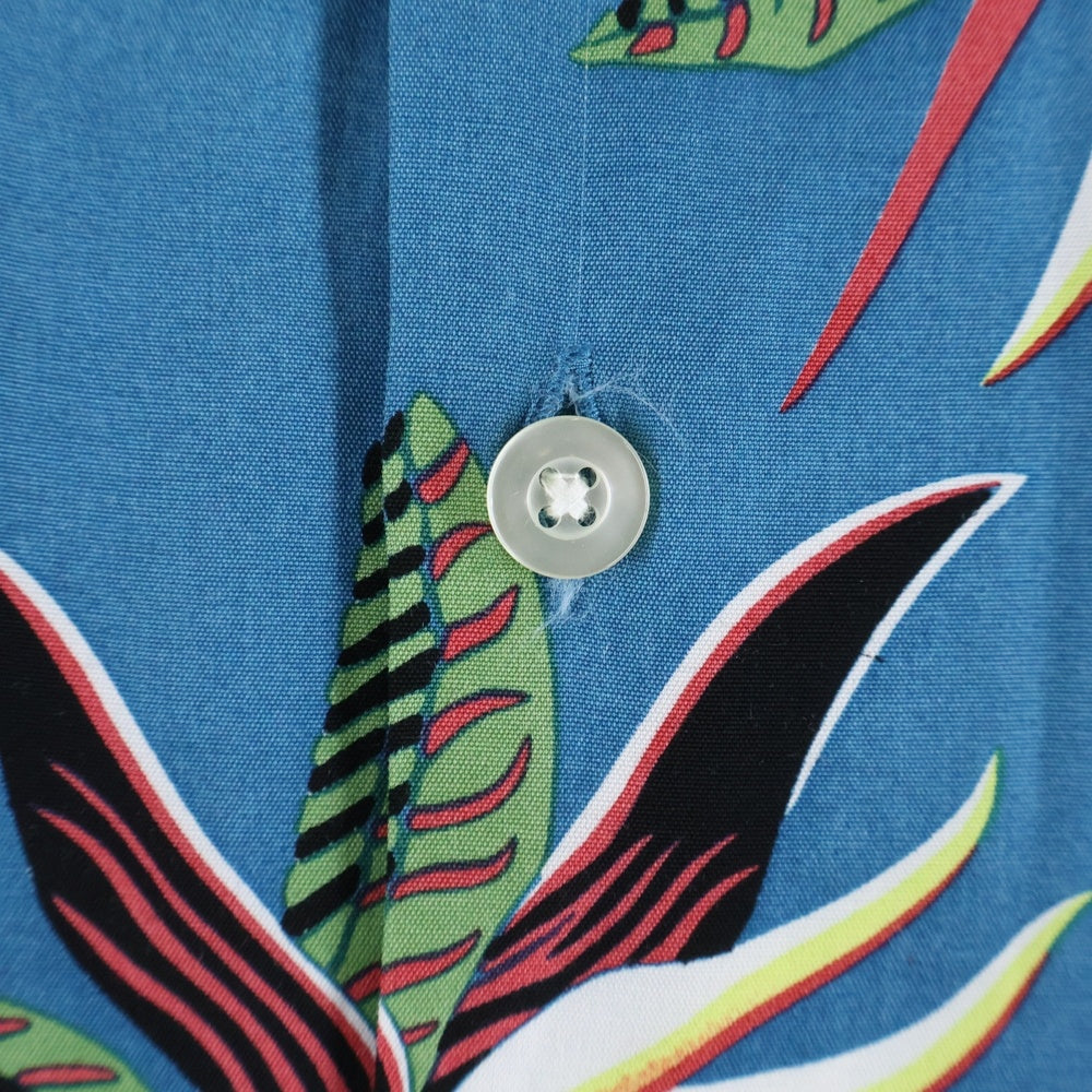 WACKO MARIA(ワコマリア) 15SS TROPICAL FLOWER ALOHA SHIRT トロピカルフラワー 花総柄 半袖レーヨンアロハシャツ ブルー