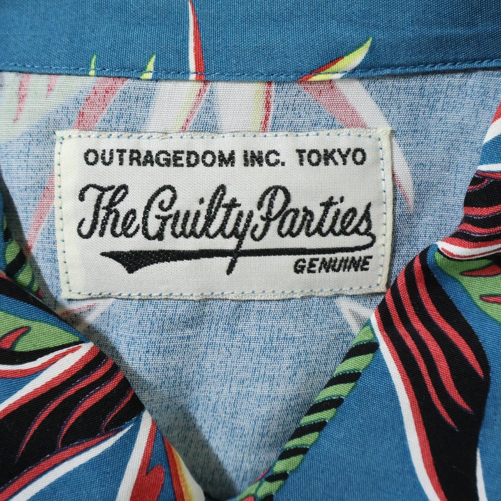 WACKO MARIA(ワコマリア) 15SS TROPICAL FLOWER ALOHA SHIRT トロピカルフラワー 花総柄 半袖レーヨンアロハシャツ ブルー