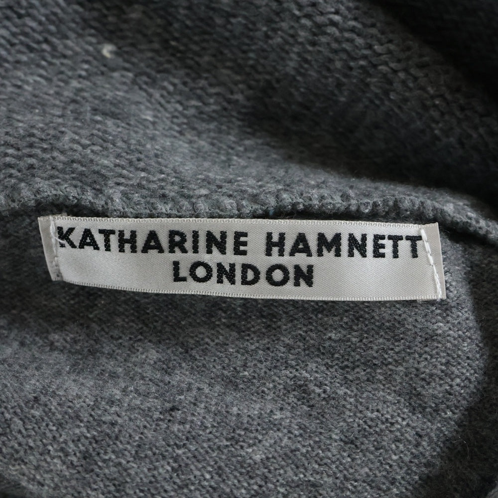 KATHARINE HAMNETT(キャサリンハムネット) ラウンドタートルネック ウール混 ニットカットソー レディース グレー 934N4956