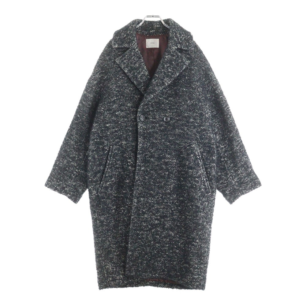 IENA(イエナ) 17AW モヘヤ混 ロングツウィードコート レディース ブラック 17-020-900-5340-3-0