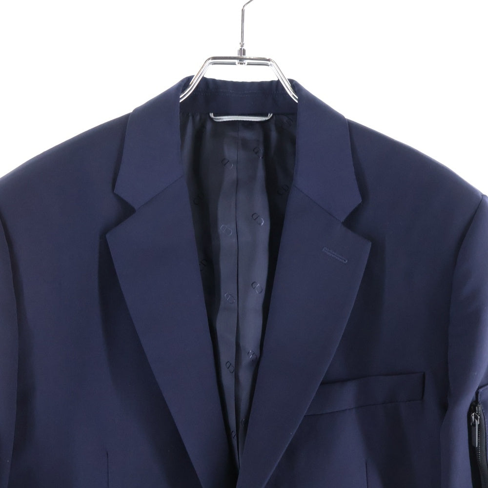 DIOR(ディオール) 20SS イタリア製 アームサドルポケットデザイン ウールモヘア 2B テーラードジャケット ネイビー 013C217A3500