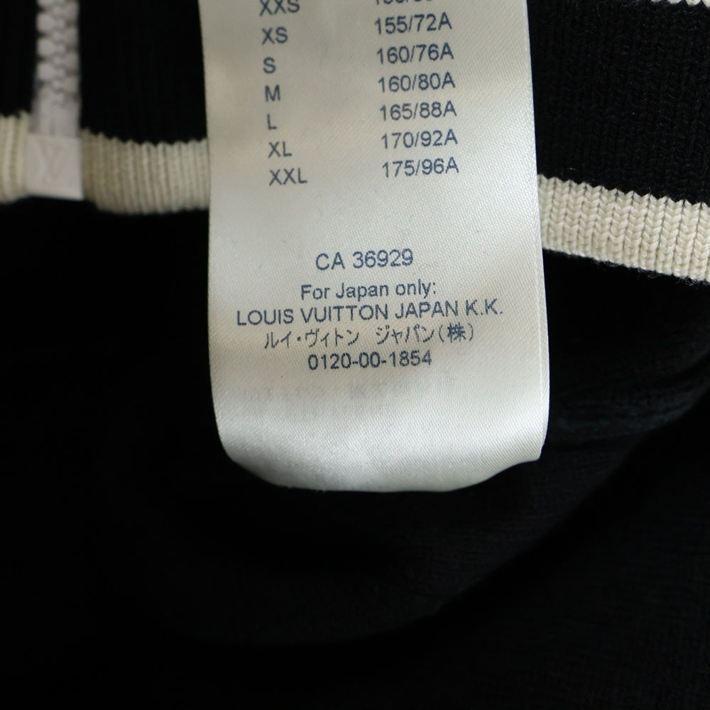 LOUIS VUITTON(ルイヴィトン) 20AW モノグラムドローストリング ロゴ刺繍 コットン ジップアップパーカー ブラック レディース RW202W XZU FJKC19