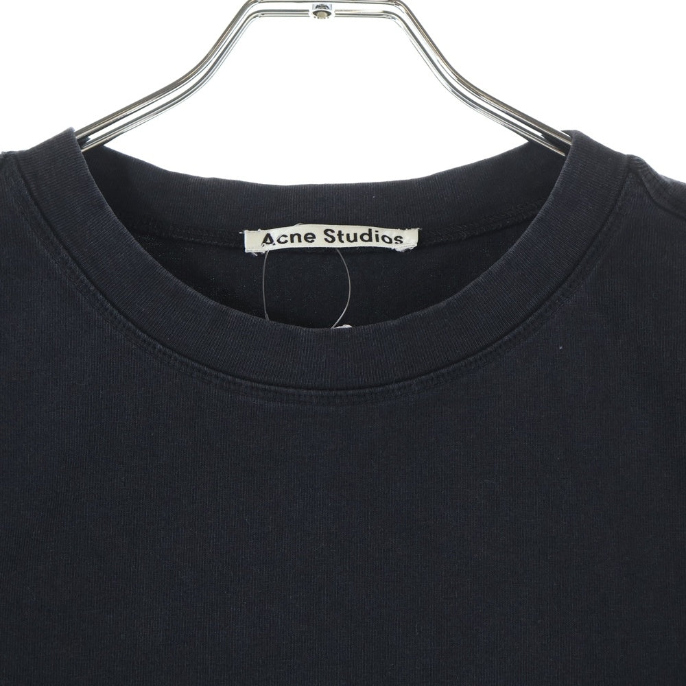 Acne Studios(アクネ ストゥディオズ) STELLIE PSS18 ステリー フロントロゴデザイン クルーネック カットソー 半袖Tシャツ ブラック 15C176