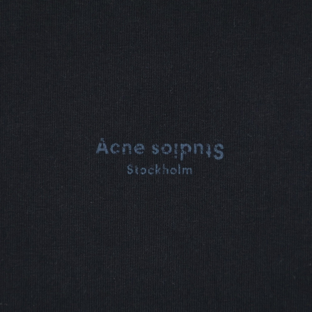 Acne Studios(アクネ ストゥディオズ) STELLIE PSS18 ステリー フロントロゴデザイン クルーネック カットソー 半袖Tシャツ ブラック 15C176