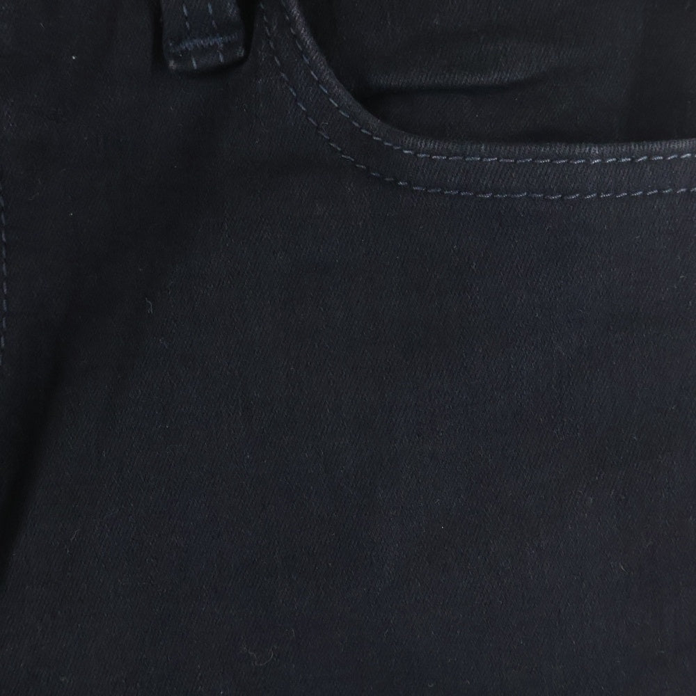 BIG JOHN(ビッグジョン) 革パッチ マルチポケット ドローストリング ジップアップ デニムスキニーパンツ ブラック MMM336H