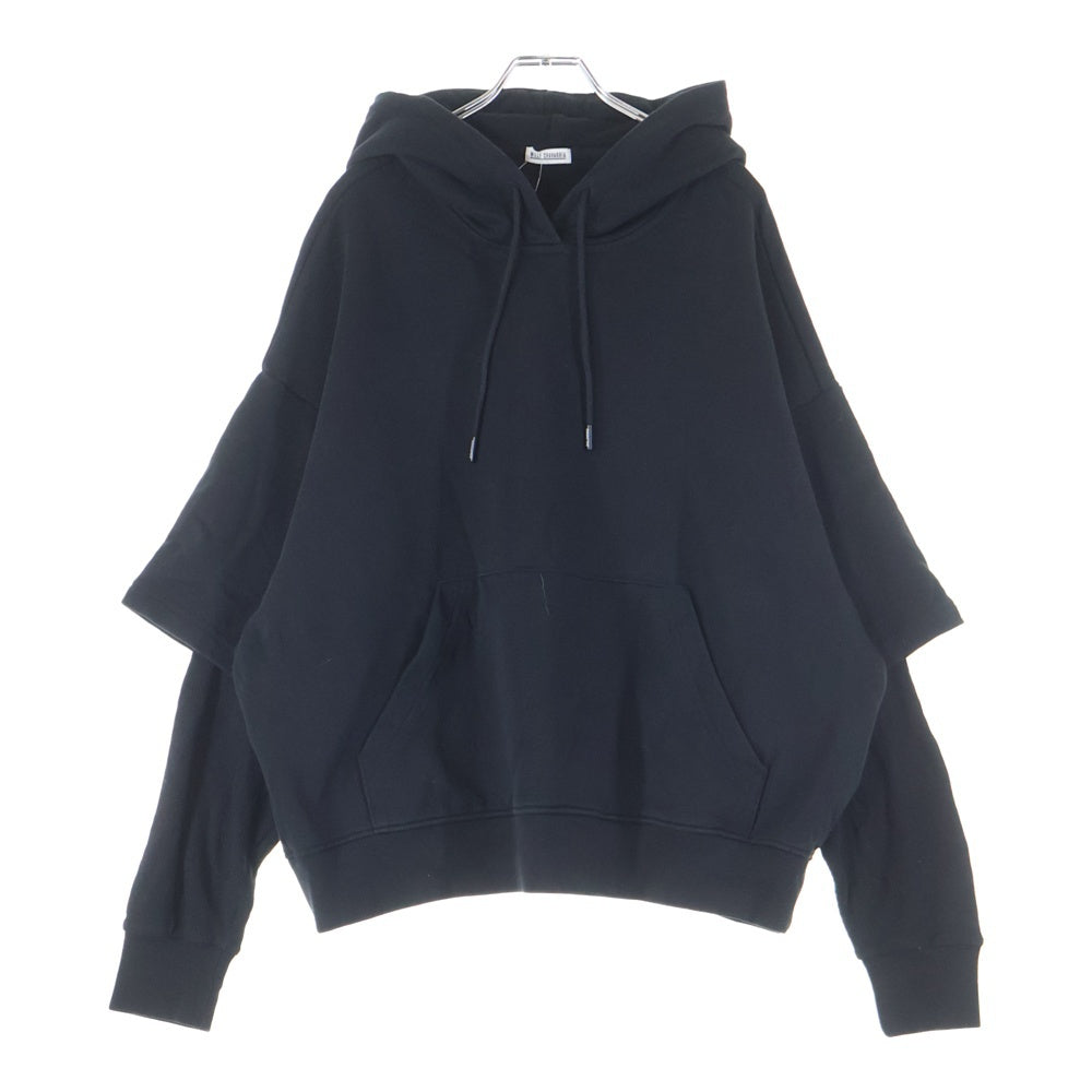 WILLY CHAVARRIA(ウィリーチャバリア) カンガルーポケット ドローストリング フーデッド スウェット パーカー ブラック