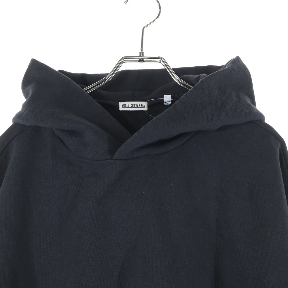 WILLY CHAVARRIA(ウィリーチャバリア) カンガルーポケット フーデッド スウェット パーカー ブラック