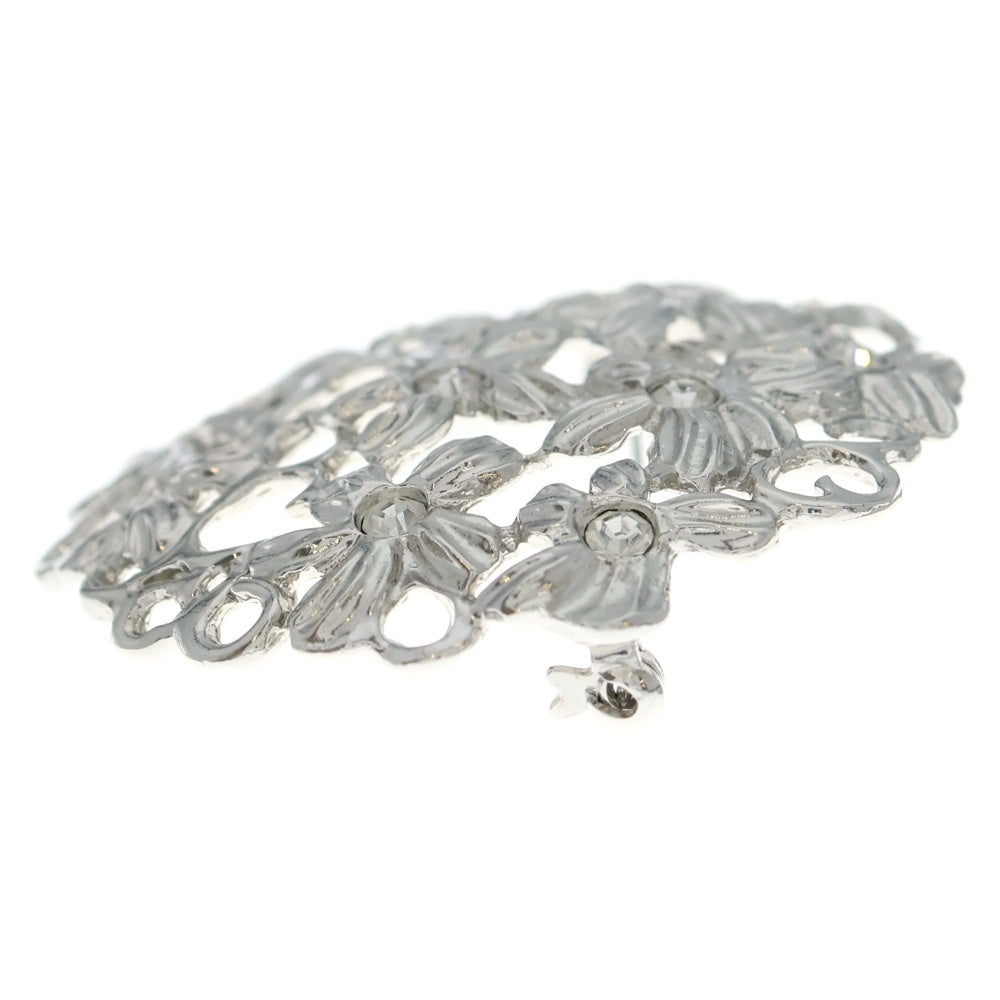 YVES SAINT LAURENT(イヴサンローラン) フラワーモチーフ ブローチ シルバー レディース