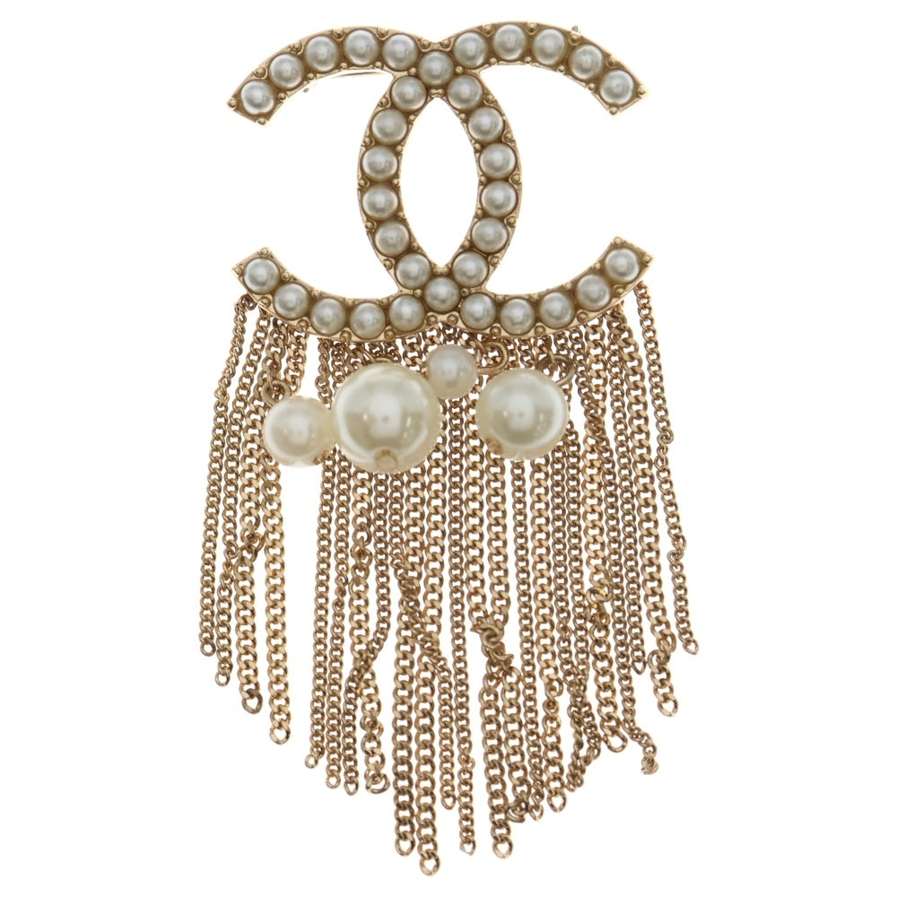 CHANEL(シャネル) ココマーク パール ブローチ ゴールド/ホワイト レディース