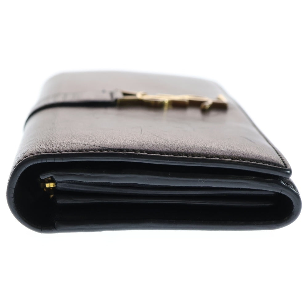 SAINT LAURENT PARIS(サンローランパリ) YSL レザーロングウォレット レディース ブラック 414567