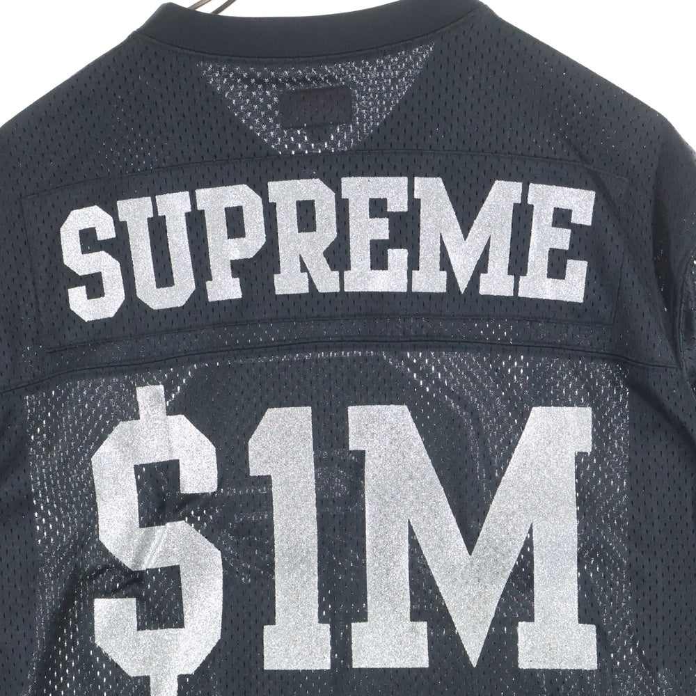 SUPREME(シュプリーム) 20SS Glitter Football Top グリッター 両面デザイン フットボールシャツ ブラック