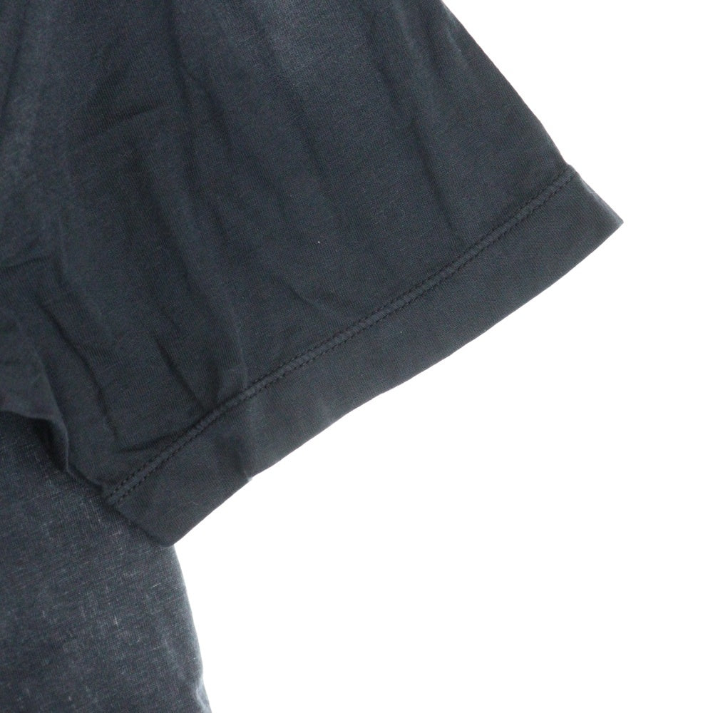 DSQUARED2(ディースクエアード) ダメージ加工 フロントロゴデザイン クルーネック カットソー 半袖Tシャツ ブラック S71GD0830