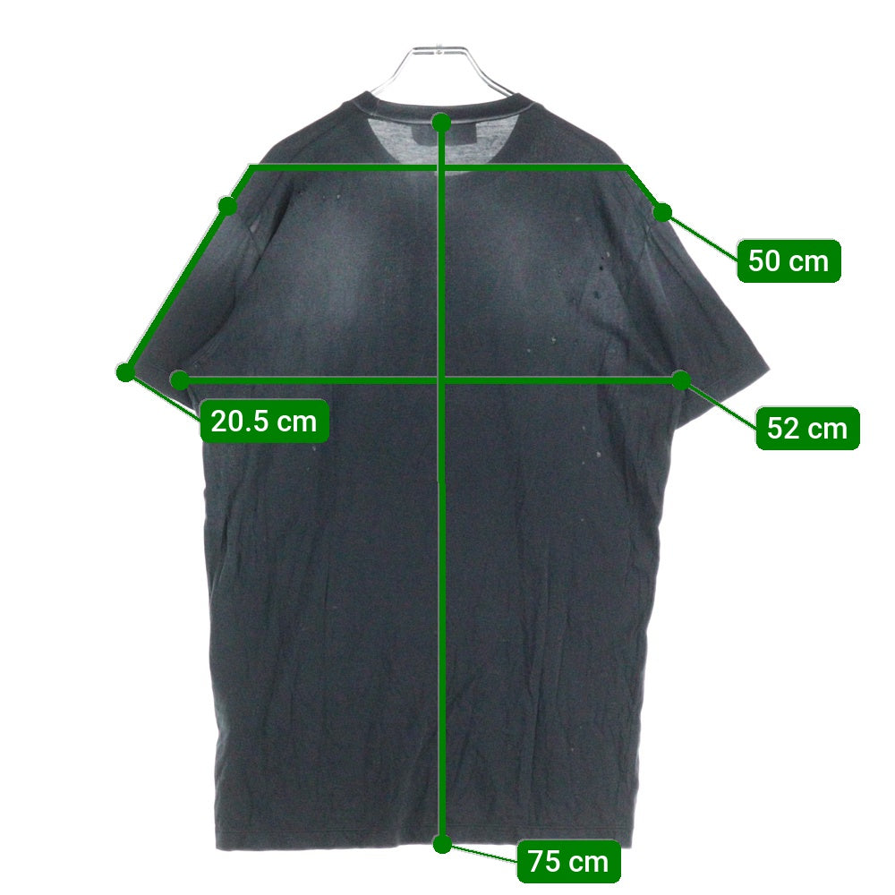 DSQUARED2(ディースクエアード) ダメージ加工 フロントロゴデザイン クルーネック カットソー 半袖Tシャツ ブラック S71GD0830