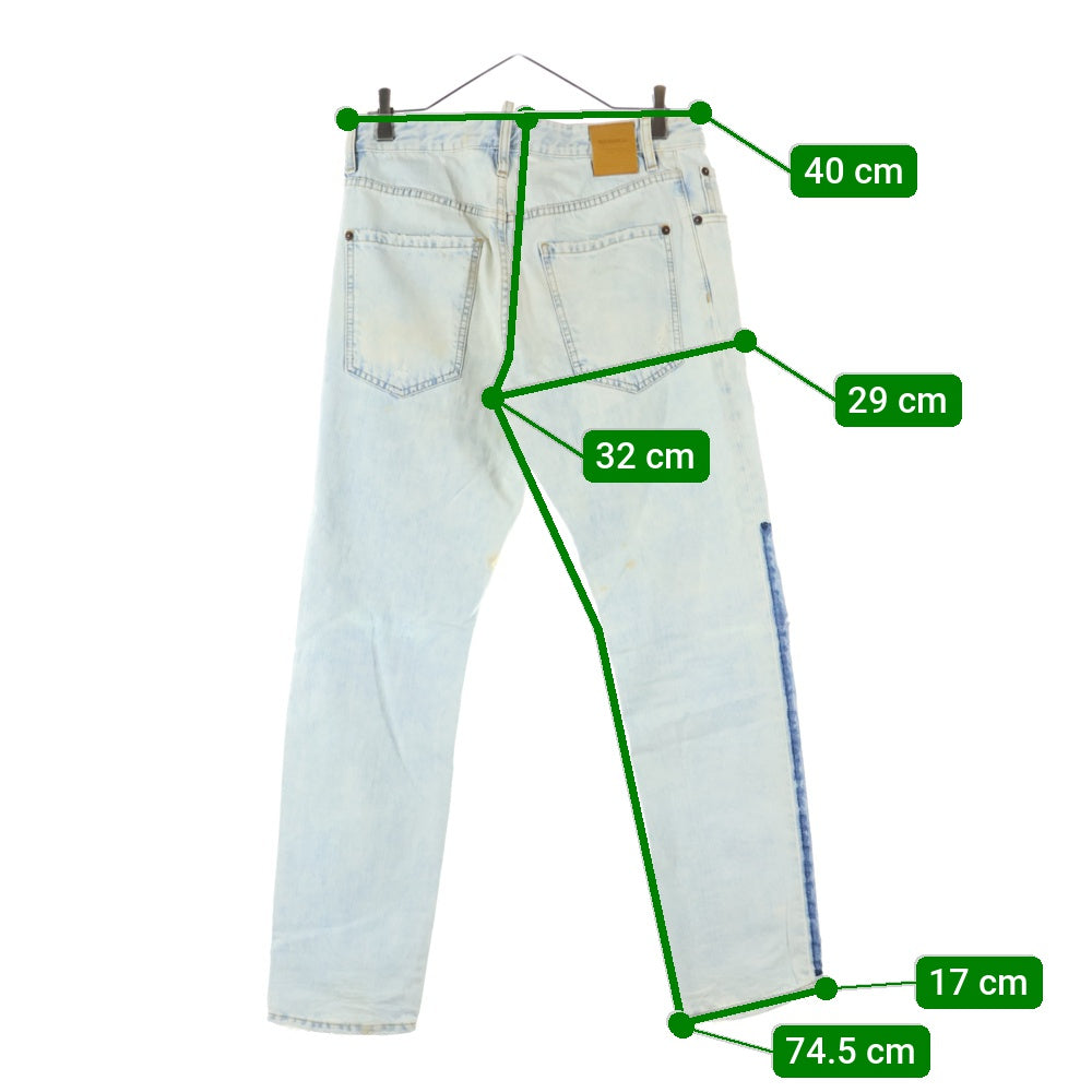 DSQUARED2(ディースクエアード) STRAIGHT LEG BOOT CUT JEAN ストレート ブーツカット ダメージ加工 マルチポケット ジップアップ デニムパンツ ホワイト S74LB0662