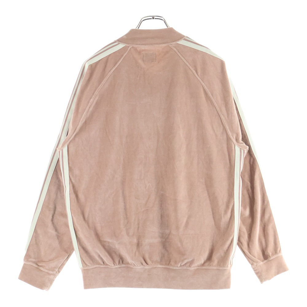 Needles(ニードルス) R.C. TRACK JACKET C/PE VELOUR ロゴデザイン サイドライン ジップアップ ベロア トラックジャケット ベージュ MR291