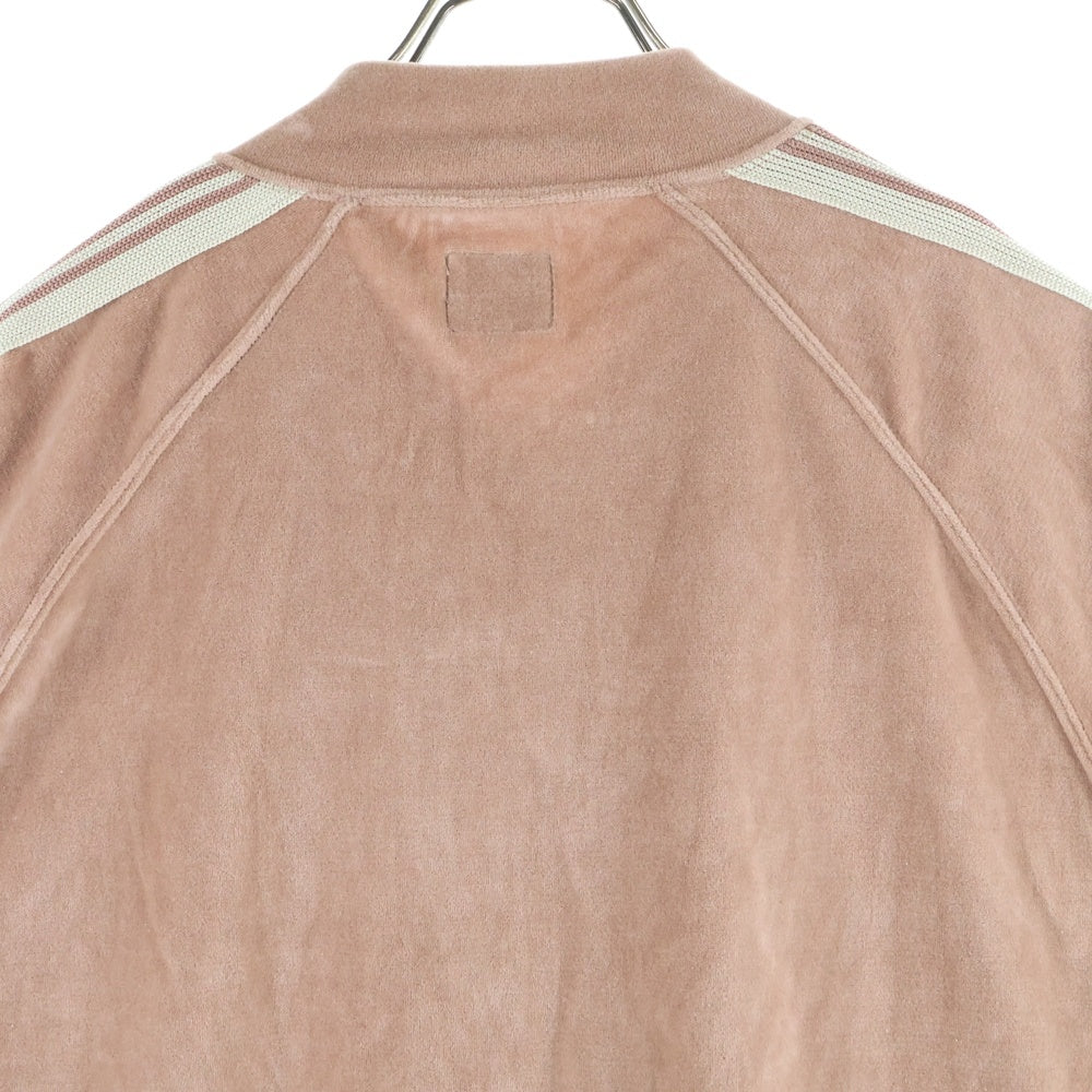 Needles(ニードルス) R.C. TRACK JACKET C/PE VELOUR ロゴデザイン サイドライン ジップアップ ベロア トラックジャケット ベージュ MR291