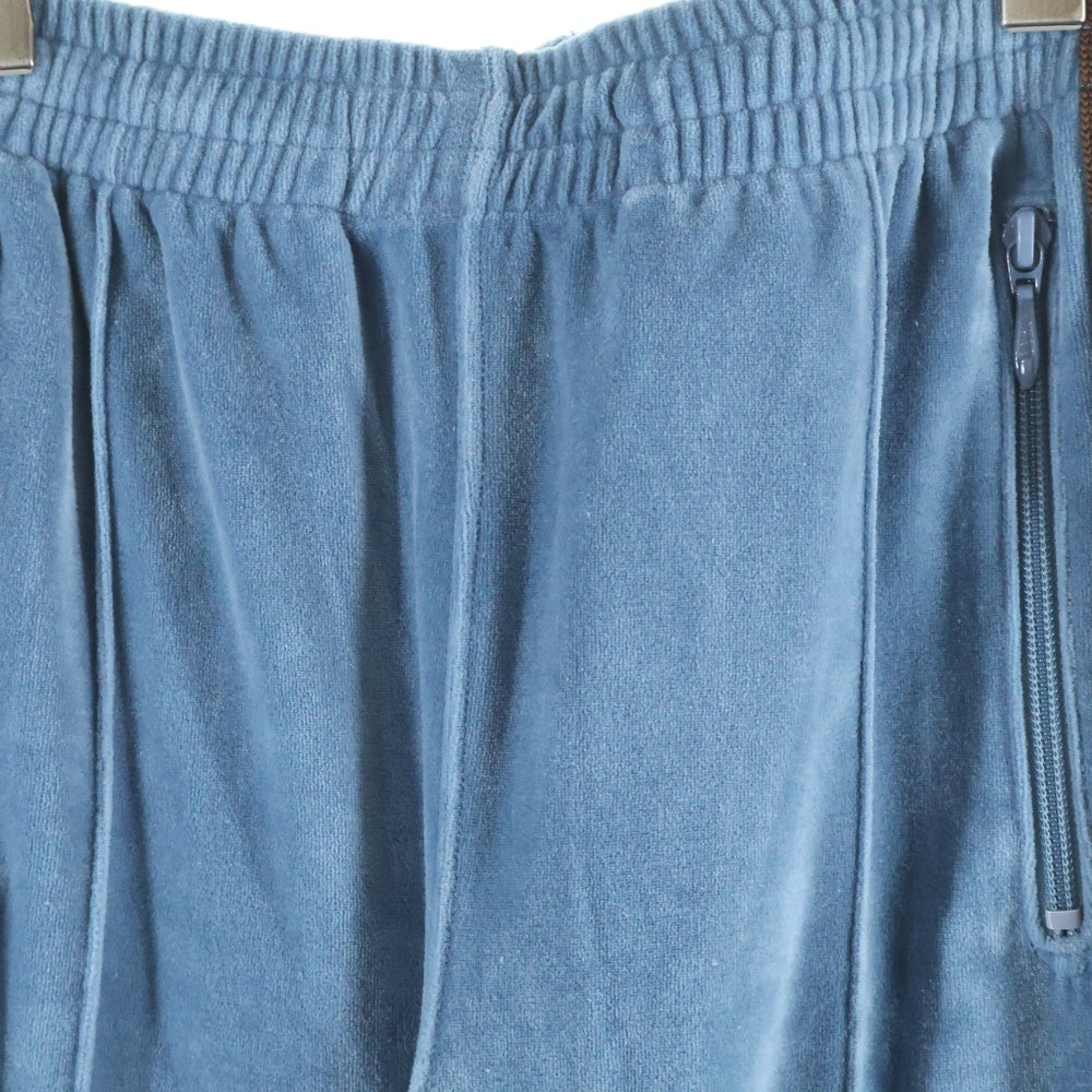Needles(ニードルス) 23SS Narrow Track Pants ロゴ刺繍 ベロア トラックパンツ ブルー/ブラウン MR293