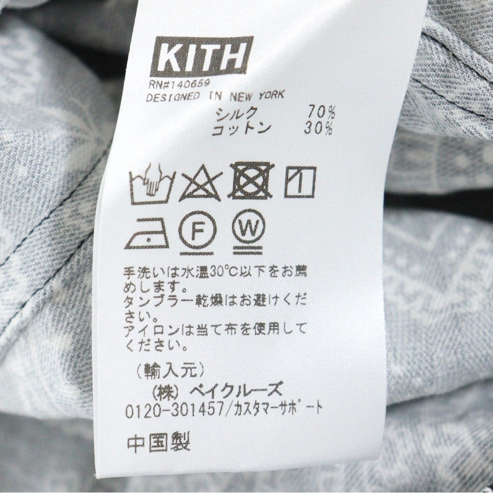 KITH(キス) Summer Camp Collar Bandana Shirt サマーキャンプカラー バンダナ 半袖シャツ ブラック KH3754