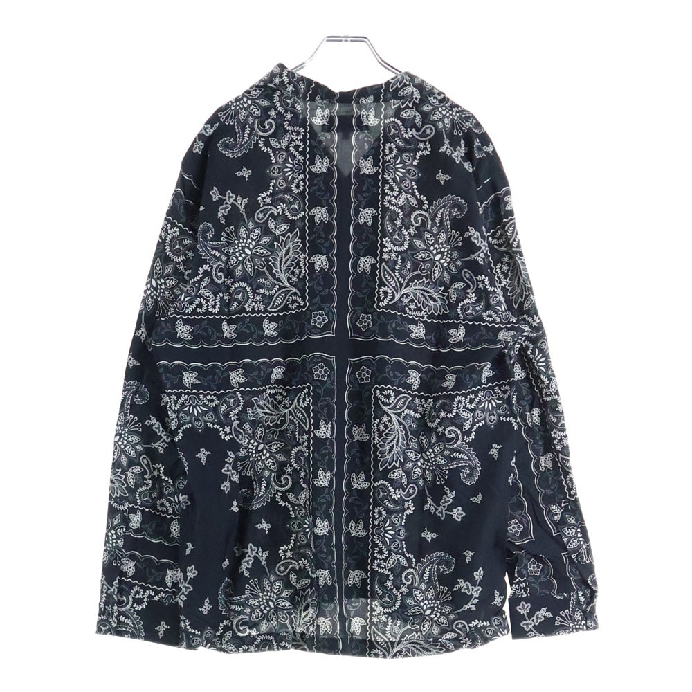 KITH(キス) Vintage Floral Bandana LongSleeve Thompson Shirt ヴィンテージ フローラル ロングスリーブ トンプソン 長袖シャツ ブラック