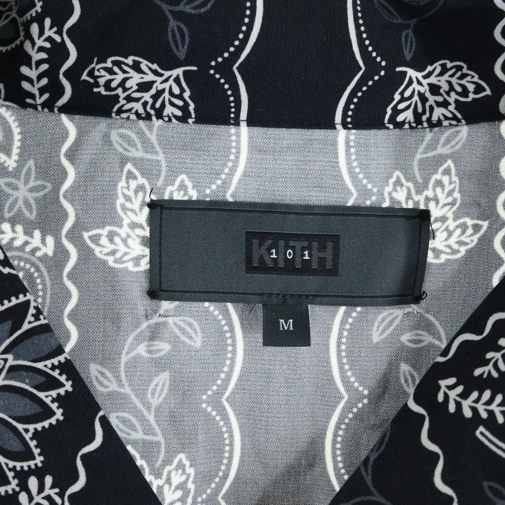 KITH(キス) Vintage Floral Bandana LongSleeve Thompson Shirt ヴィンテージ フローラル ロングスリーブ トンプソン 長袖シャツ ブラック