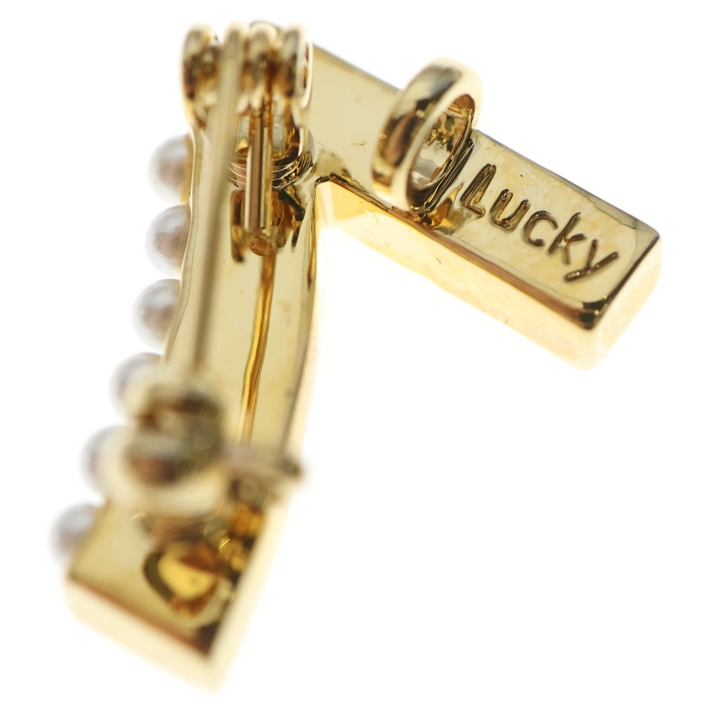 STELLAR HOLLYWOOD(ステラハリウッド) パールドット ナンバーブローチ ゴールド レディース