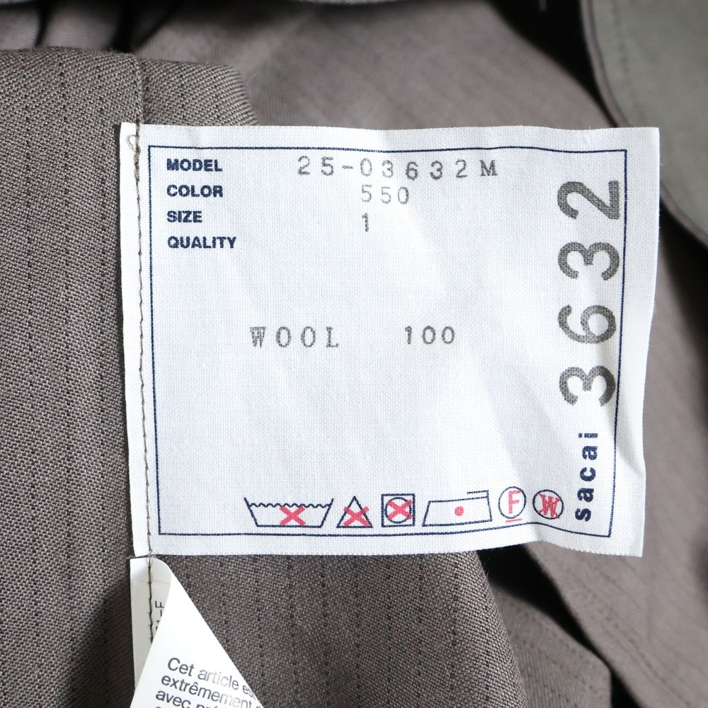 Sacai(サカイ) 25ss Doeskin Jacket / Doeskin Pants ドスキンジャケット ドスキンパンツ セットアップスーツ トープ 25-03632M / 25-03633M