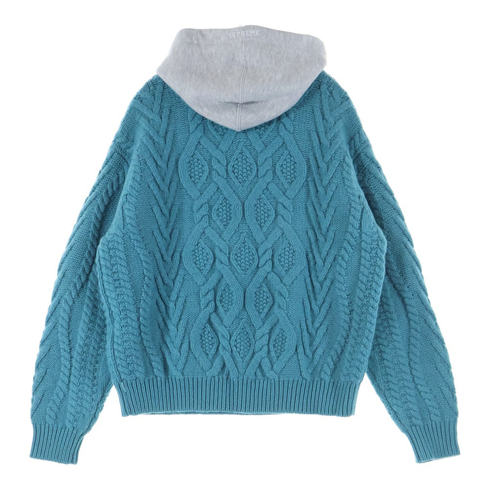 SUPREME(シュプリーム) 25AW Cable Hooded Sweater ケーブル フーデッドセーター ニット ティール