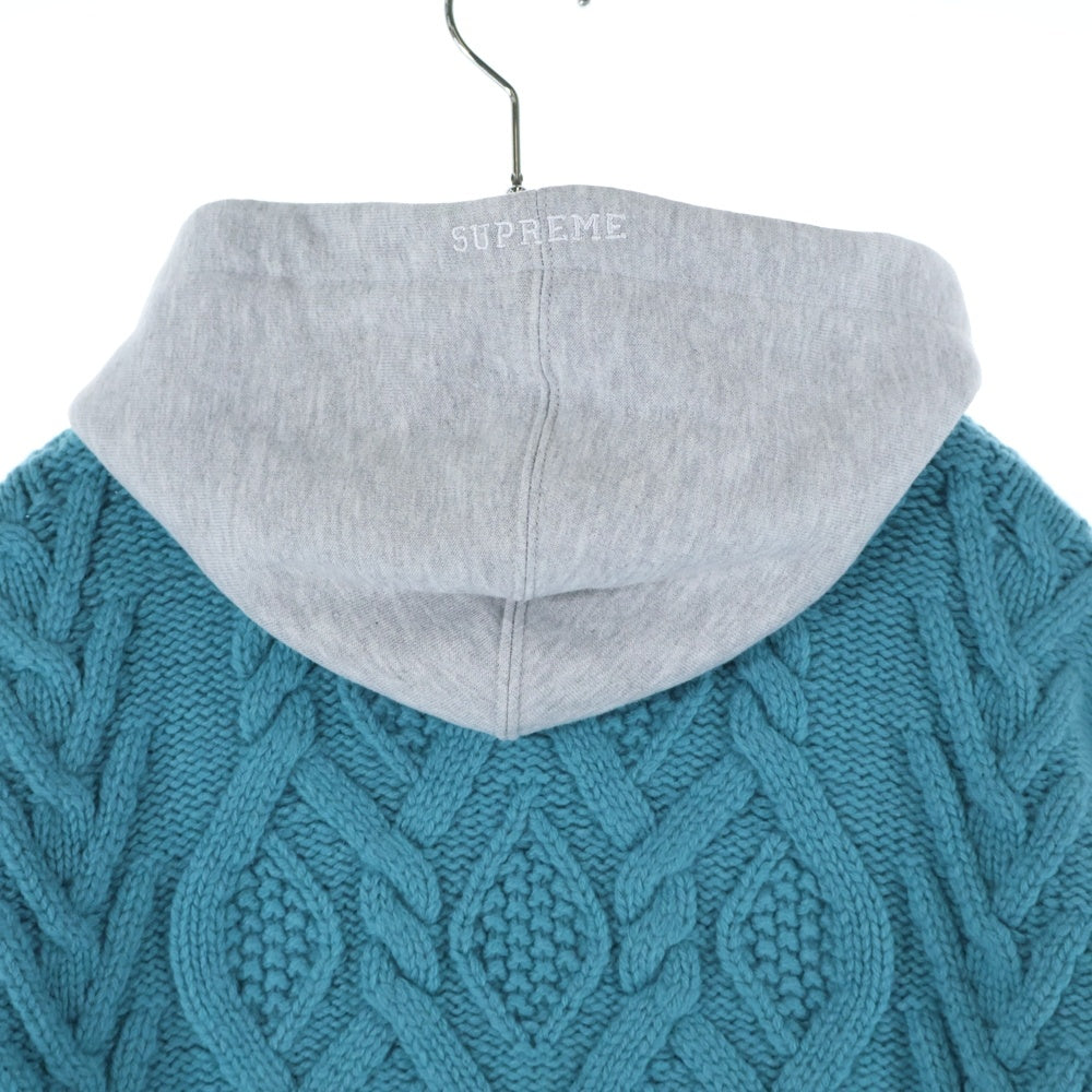 SUPREME(シュプリーム) 25AW Cable Hooded Sweater ケーブル フーデッドセーター ニット ティール