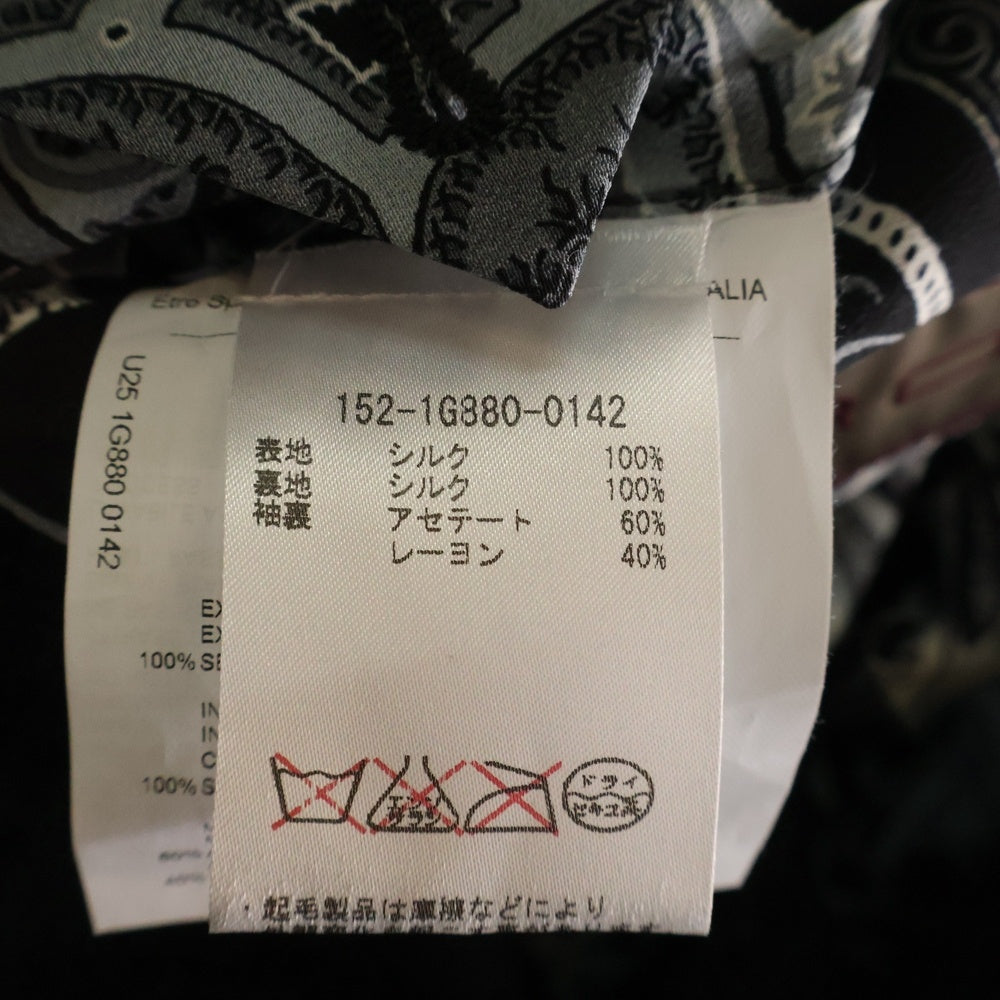 ETRO(エトロ) 裏地ペイズリー柄 2B シルクテーラードジャケット ブラック 152-1G880-0142