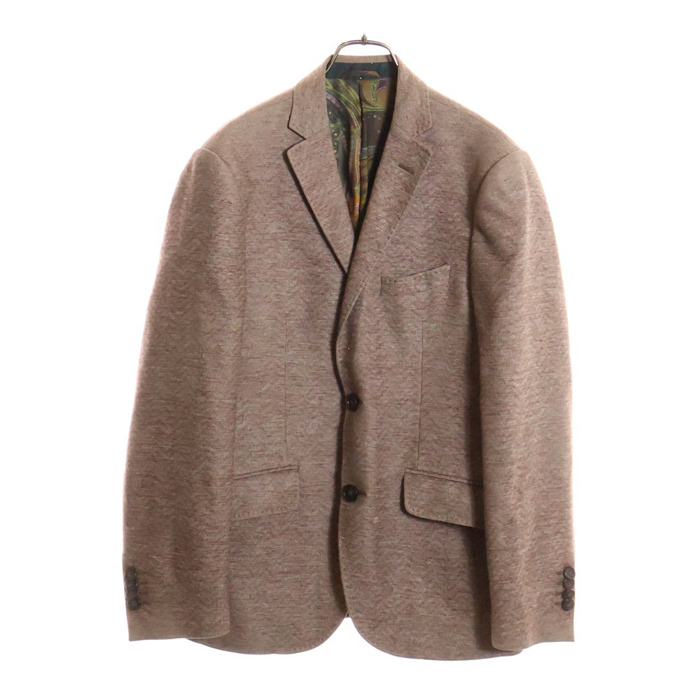 ETRO(エトロ) 裏地ペイズリー柄 2B シルクテーラードジャケット ベージュ 132-10853-0366