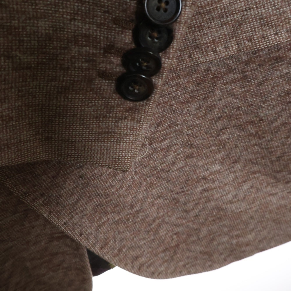 ETRO(エトロ) 裏地ペイズリー柄 2B シルクテーラードジャケット ベージュ 132-10853-0366