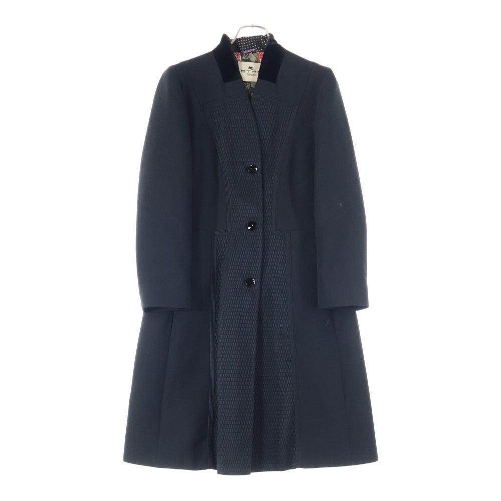 ETRO(エトロ) ウール混 ノーカラーガウンコート ブラック 092-15157-0407