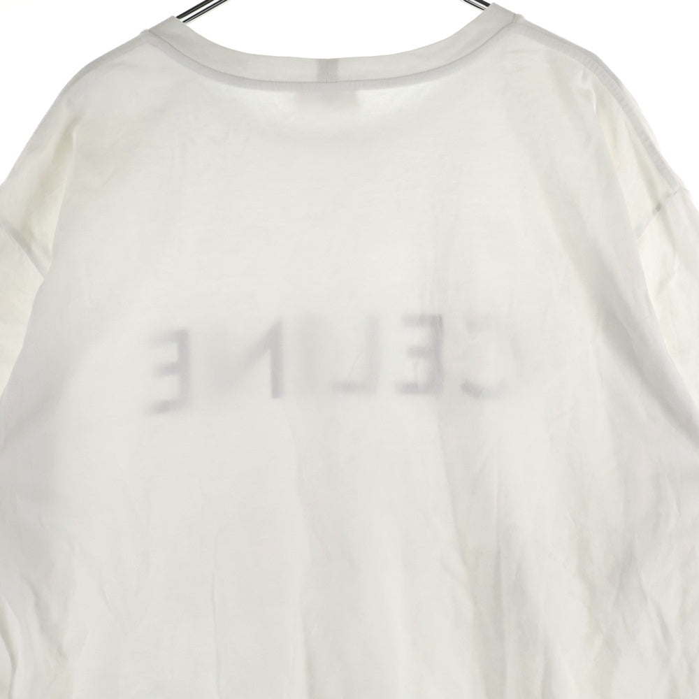 CELINE(セリーヌ) LOGO PRINT T-SHIRTS ロゴプリントコットンジャージー クルーネック半袖Tシャツ 半袖カットソー ホワイト 2X681671Q