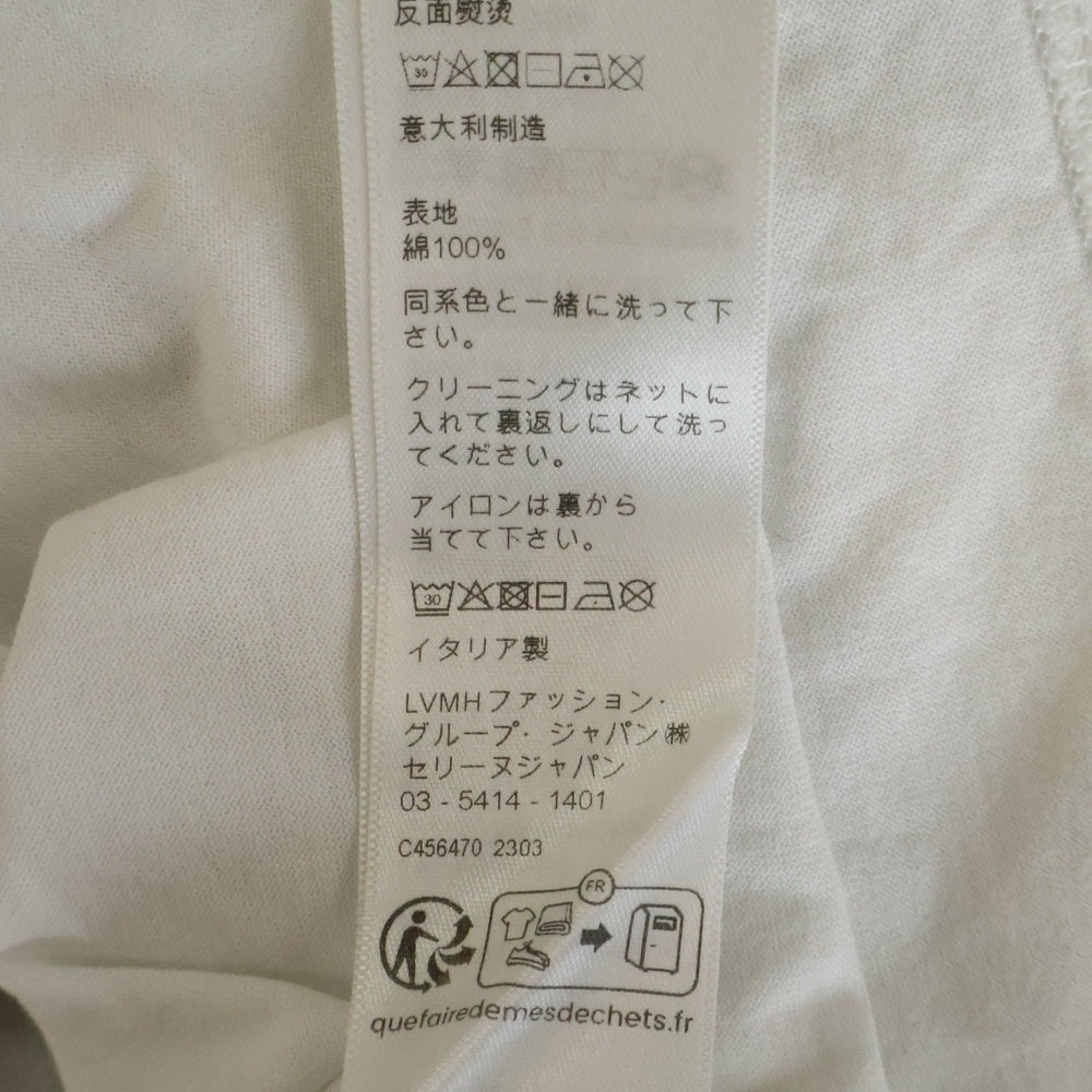 CELINE(セリーヌ) LOGO PRINT T-SHIRTS ロゴプリントコットンジャージー クルーネック半袖Tシャツ 半袖カットソー ホワイト 2X681671Q