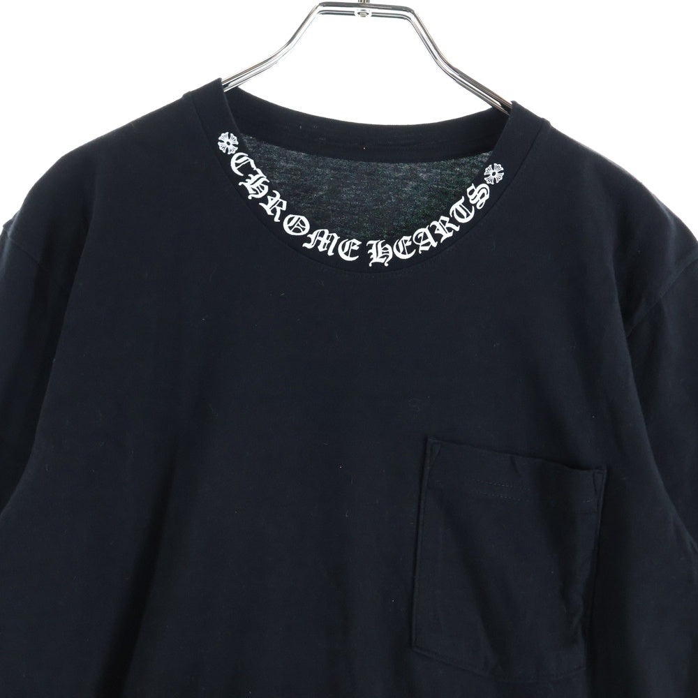 CHROME HEARTS(クロムハーツ) NECK LOGO S/S TEE ネック ロゴプリントTシャツ 半袖カットソー ブラック