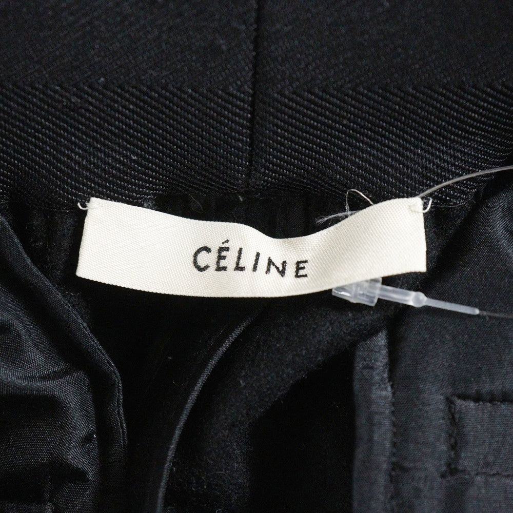 CELINE(セリーヌ) フィービー期 フランス製 裾ジップ 切替パイピングテーパードパンツ グレー/ブラック 21J694775