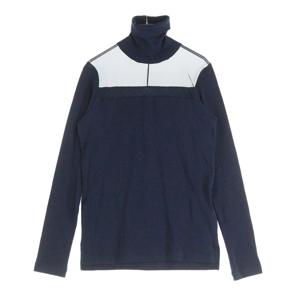 JOHN LAWRENCE SULLIVAN(ジョンローレンスサリバン) タートルネック シースルーショルダー 長袖Tシャツ ネイビー CT15-51-28