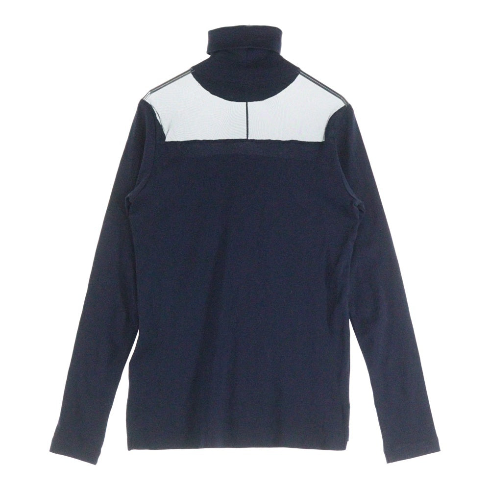 JOHN LAWRENCE SULLIVAN(ジョンローレンスサリバン) タートルネック シースルーショルダー 長袖Tシャツ ネイビー CT15-51-28