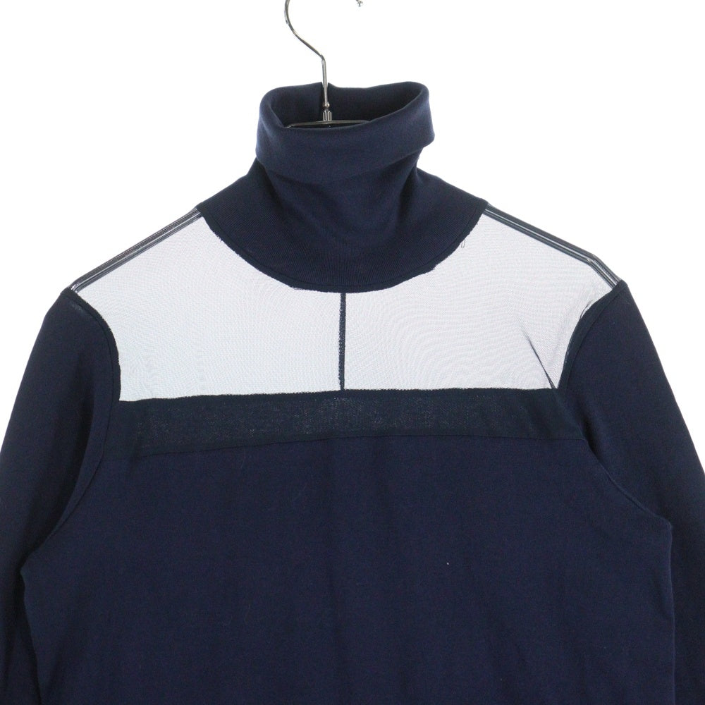 JOHN LAWRENCE SULLIVAN(ジョンローレンスサリバン) タートルネック シースルーショルダー 長袖Tシャツ ネイビー CT15-51-28