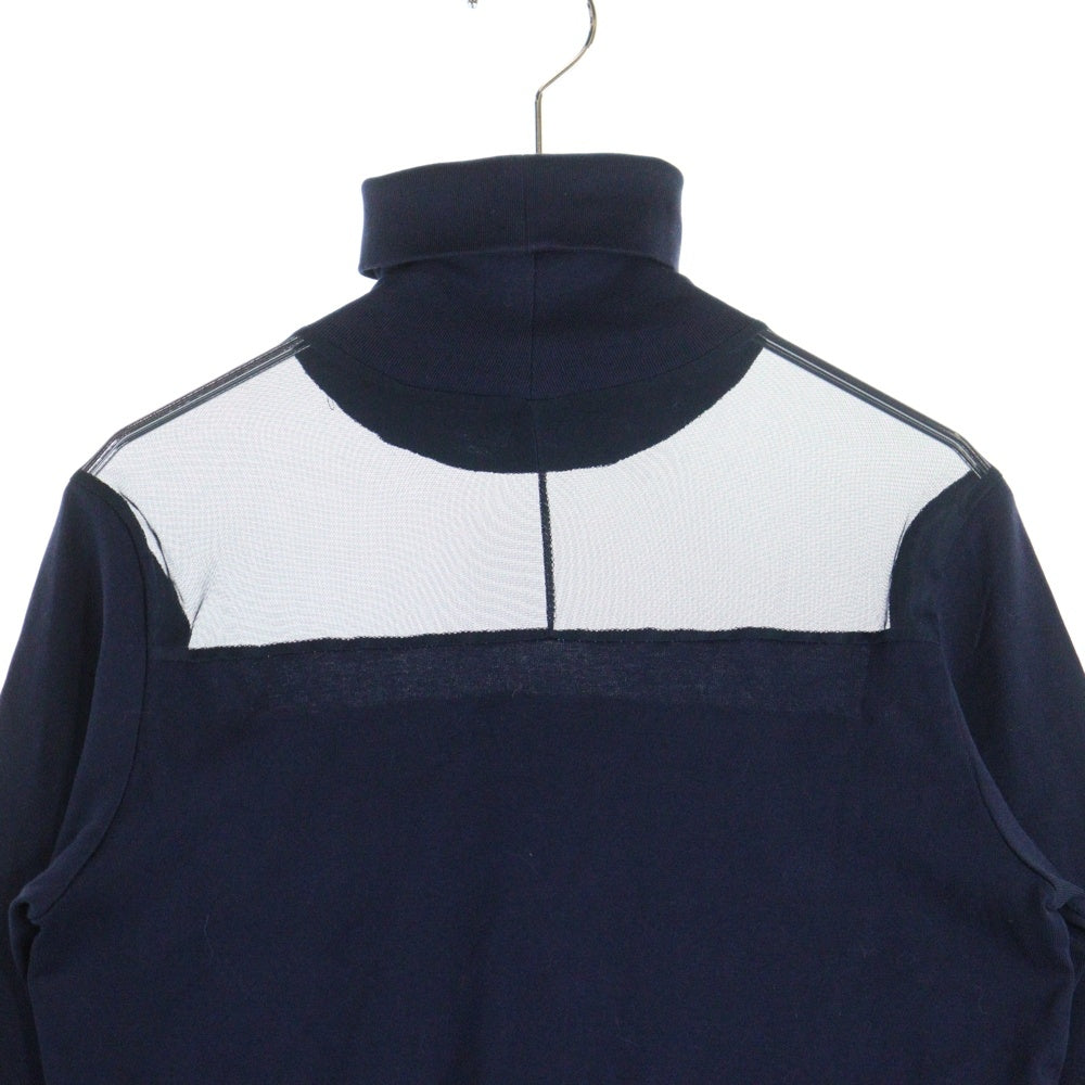 JOHN LAWRENCE SULLIVAN(ジョンローレンスサリバン) タートルネック シースルーショルダー 長袖Tシャツ ネイビー CT15-51-28