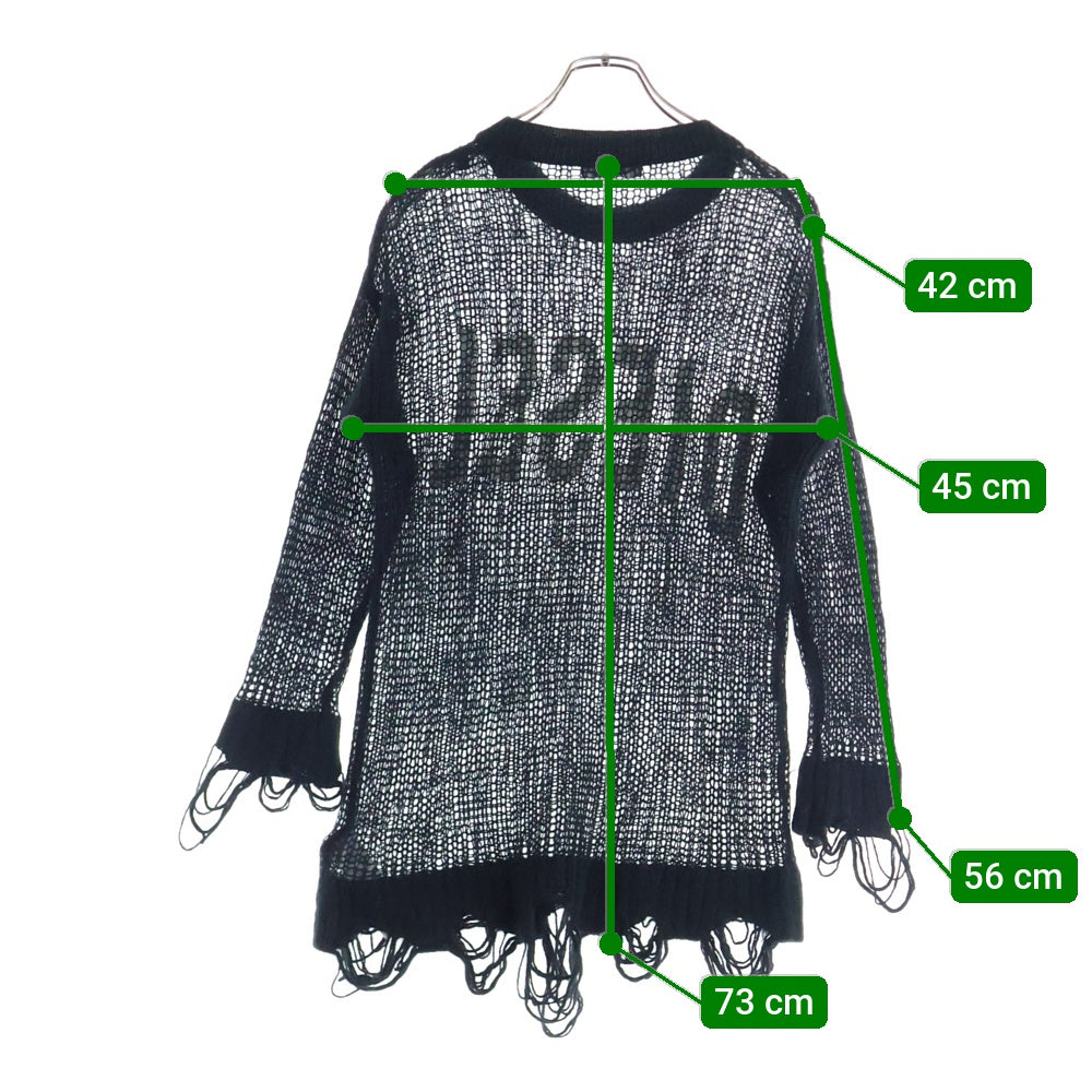 DIESEL(ディーゼル) カットオフ加工 ローゲージ クルーネックニットセーター レディース ブラック 00SYX5