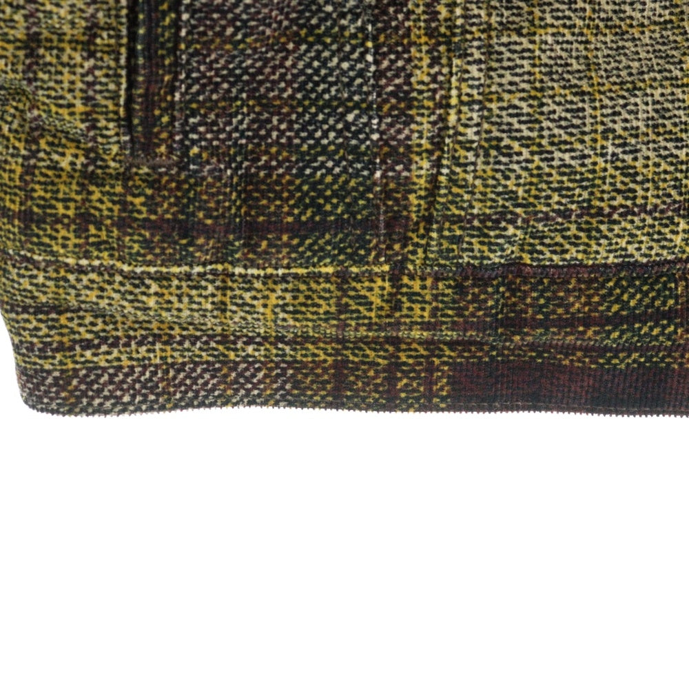 Levi's(リーバイス) ダブルフラップポケット チェック柄 ボア トラッカージャケット イエロー PC9-16365-0168