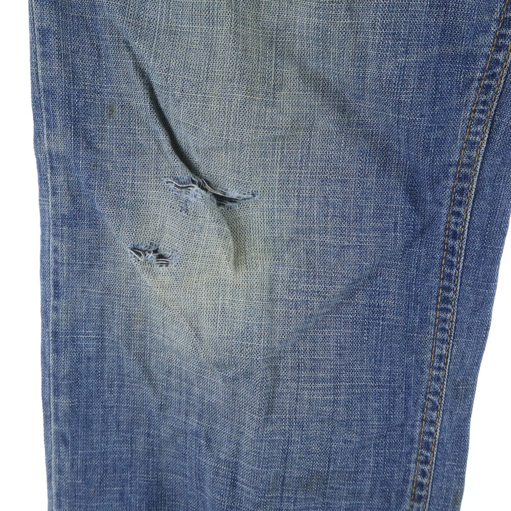 DOLCE & GABBANA(ドルチェアンドガッバーナ) ボタンフライ コットン ストレートデニムパンツ ジーンズ インディゴ