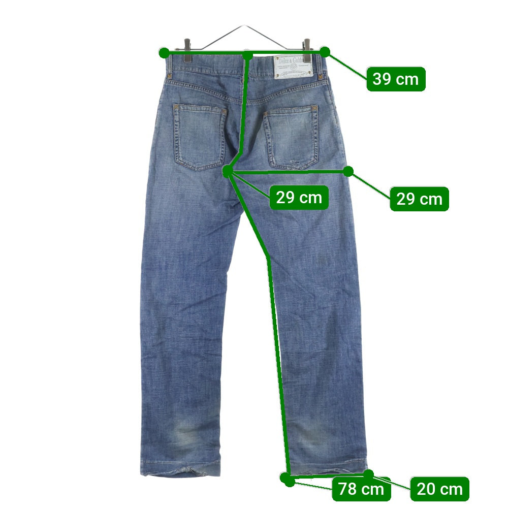 DOLCE & GABBANA(ドルチェアンドガッバーナ) ボタンフライ コットン ストレートデニムパンツ ジーンズ インディゴ