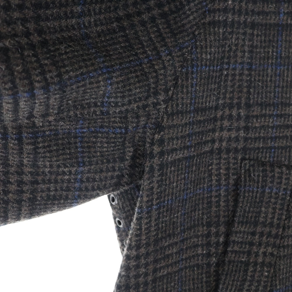 Barbour(バブアー) 23AW BIG BEDALE ビッグビデイル ウール混 チェック ステンカラーコート ブラウン 232MCAS109