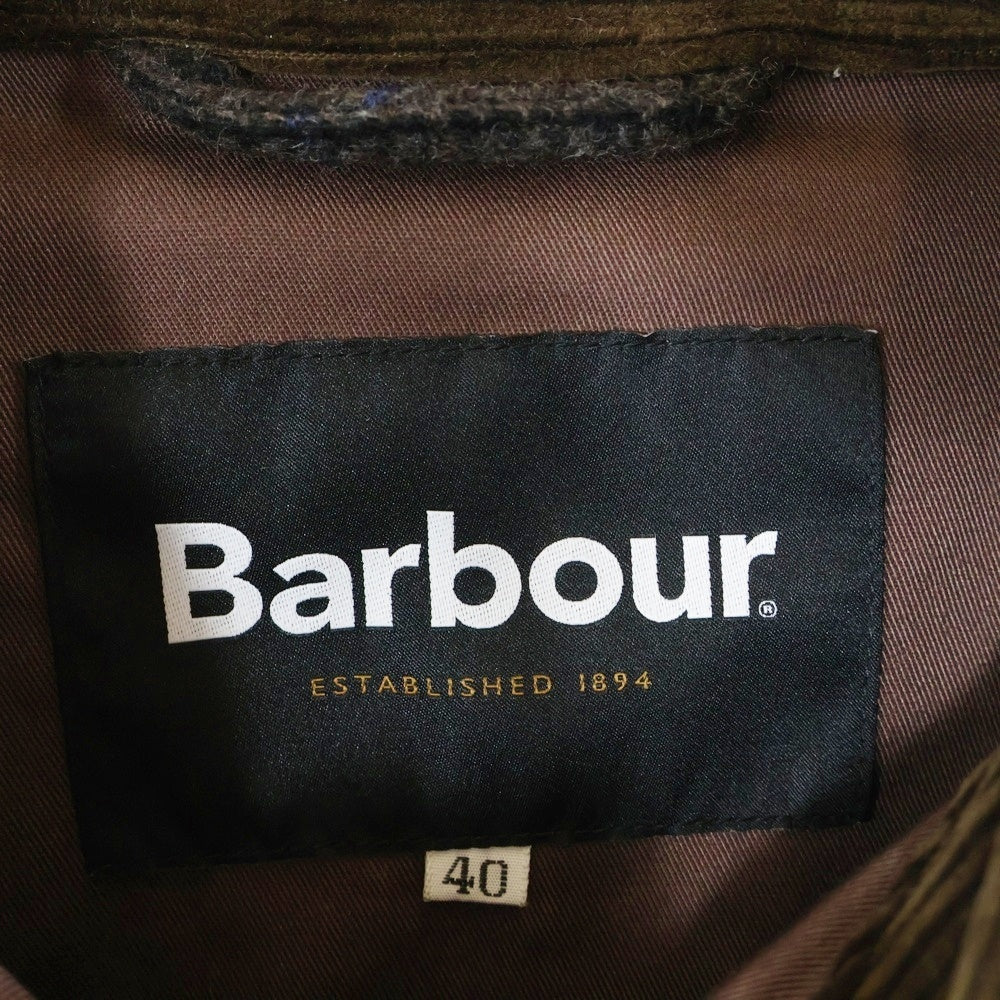Barbour(バブアー) 23AW BIG BEDALE ビッグビデイル ウール混 チェック ステンカラーコート ブラウン 232MCAS109
