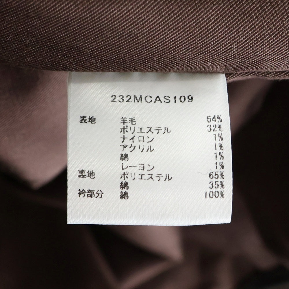 Barbour(バブアー) 23AW BIG BEDALE ビッグビデイル ウール混 チェック ステンカラーコート ブラウン 232MCAS109