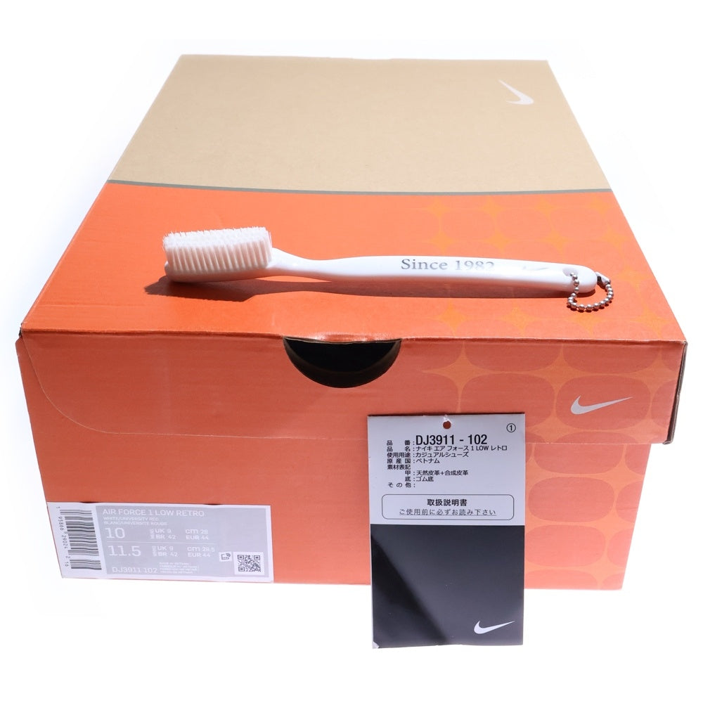 NIKE(ナイキ) AIR FORCE 1 LOW COLOR OF THE MONTH UNIVERSITY RED エアフォース カラーオブザマンス ユニバーシティレッド ローカットスニーカー US10/28cm DJ3911-102