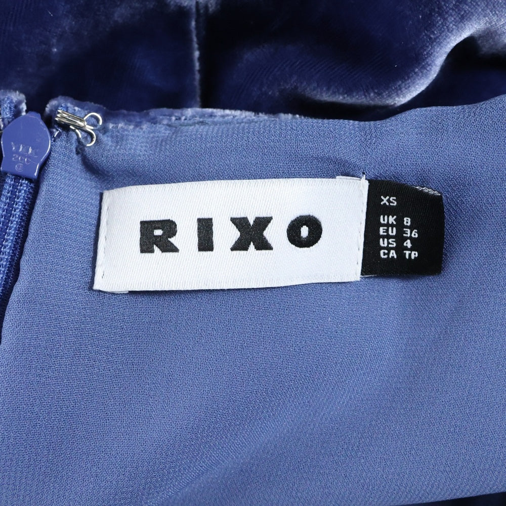 NO BRAND(ノーブランド) RIXO (リキソー) ベロア ノースリーブワンピース ドレス レディース ブルー