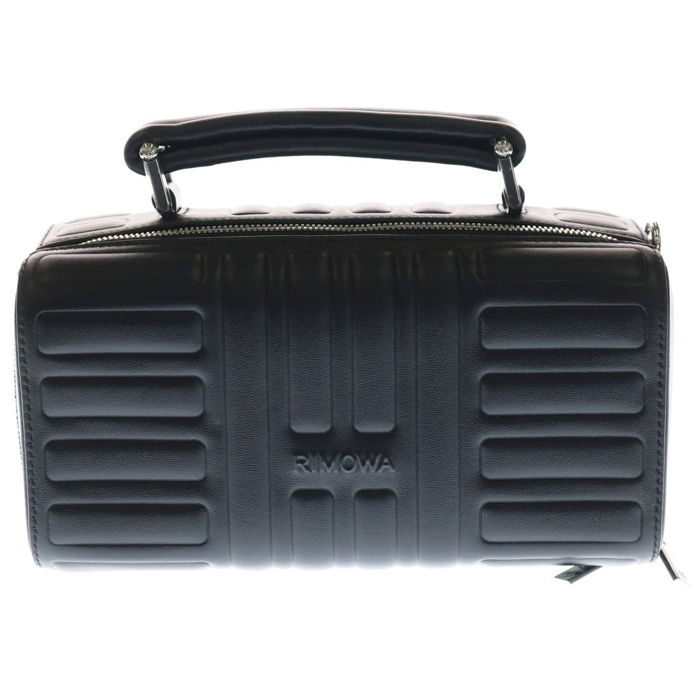RIMOWA(リモワ) ロゴ刻印 2WAY レザークロスボディバッグ ショルダーバッグ ブラック